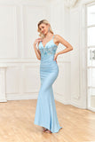 Mermaid Spaghetti Straps Beaded Prom Formal Dresses Hellogown