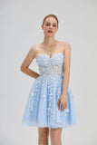 New Arrival Homecoming Dresses Strapless A Line Tulle With Applique