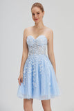 New Arrival Homecoming Dresses Strapless A Line Tulle With Applique Hellogown